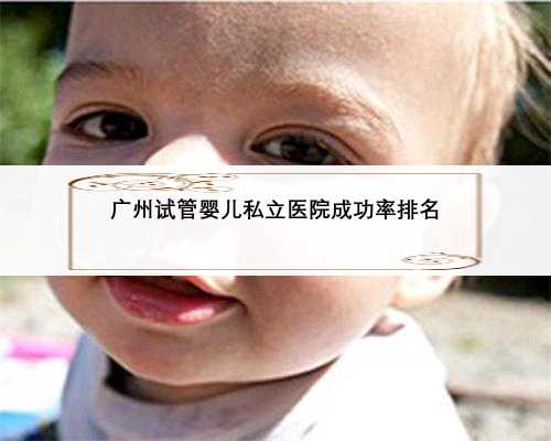广州试管婴儿私立医院成功率排名