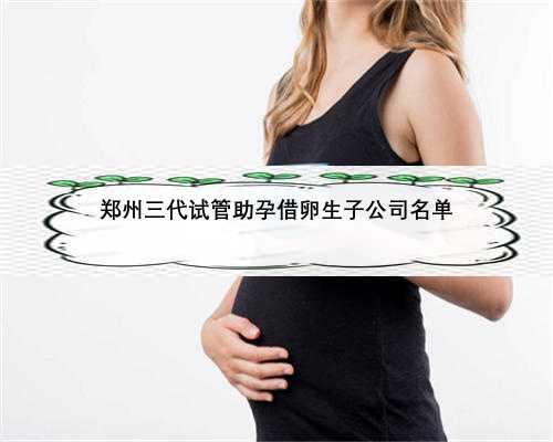 郑州三代试管助孕借卵生子公司名单